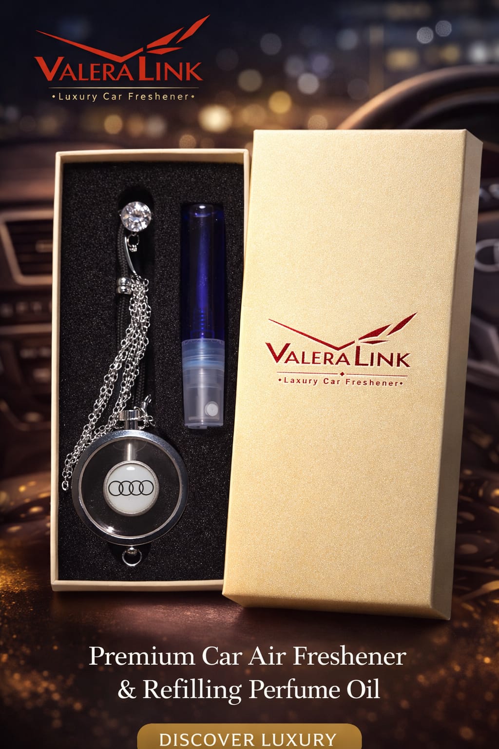 Premium Car Air Freshener & Refilling Perfume Oil - Audi