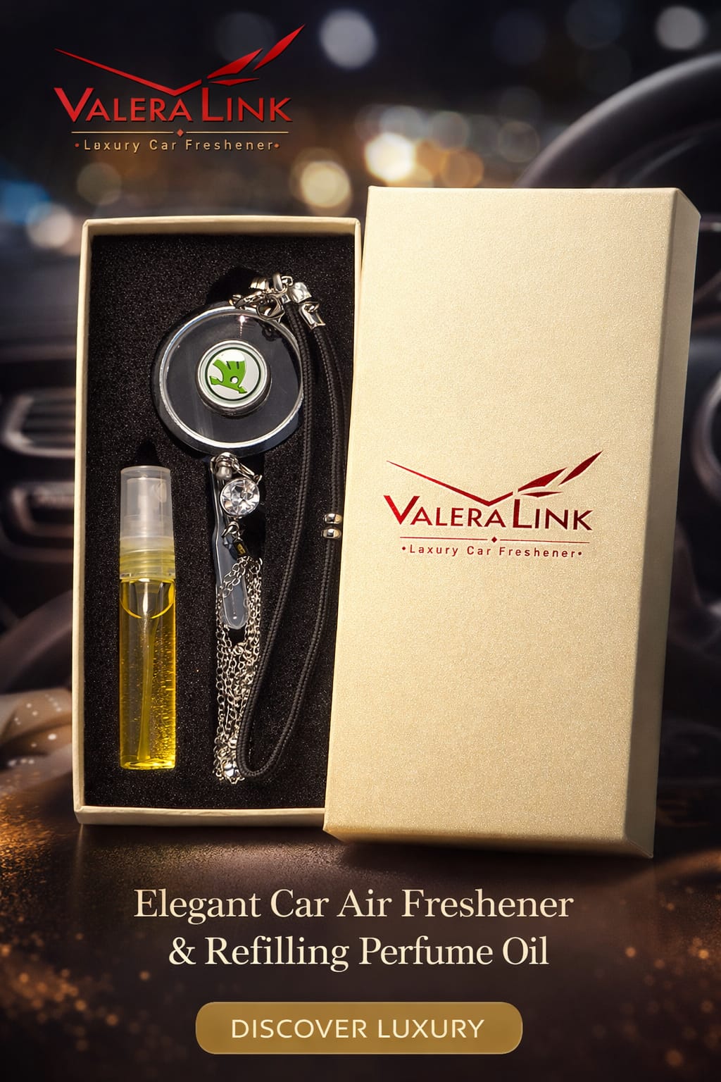 Premium Car Air Freshener & Refilling Perfume Oil - Skoda