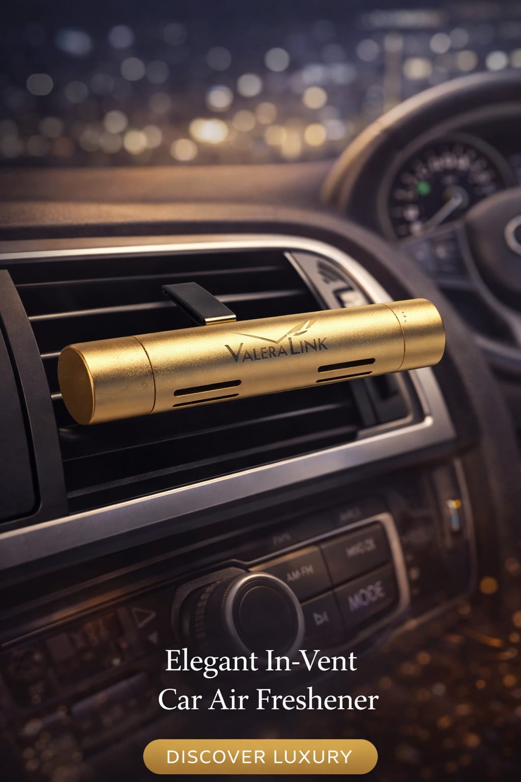 Elegant In-vent Car Air Freshener (Gold)